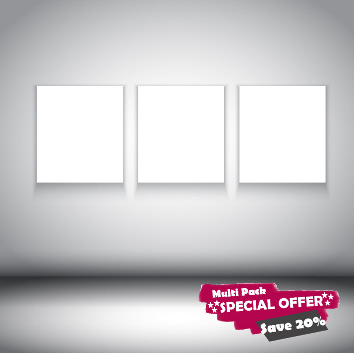 Blank Primed Art Canvas | 30 inch x 24 inch | Medium Rectangular Stretched Painting Canvas | Multipack x3