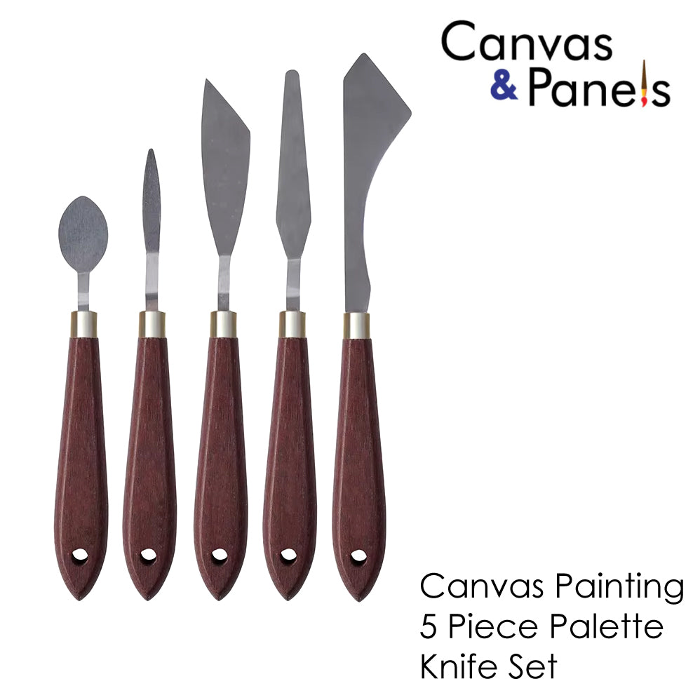 Palette Knife Set | For Oil, Acrylic, Gouache | 5 Piece