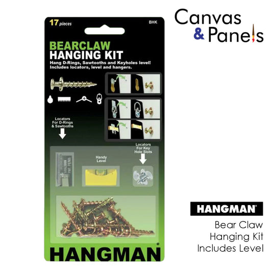 Canvas Hanger | Bear Claw Hanging Kit With Level | 17 PCS